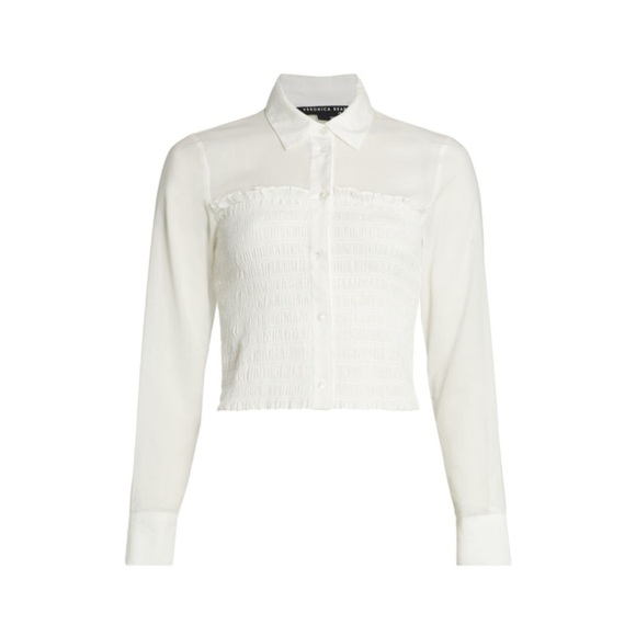 VERONICA BEARD
Emersyn Smocked Cotton Crop Shirt - Picture 1 of 6